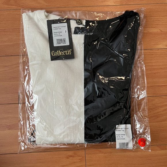 Collectif Mainline Savannah Contrast Knitted Top - Picture 6 of 8